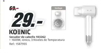 MediaMarkt KOENIC Secador de cabello 103262 oferta