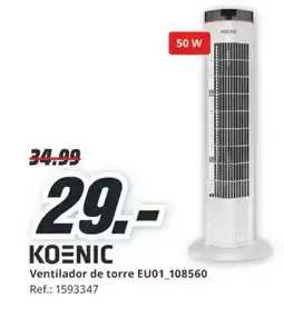 MediaMarkt KOENIC Ventilador de torre EU01_108560 oferta