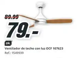 MediaMarkt OK Ventilador de techo con luz OCF 107623 oferta