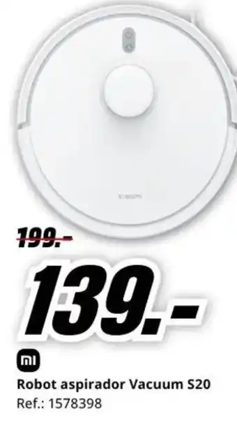 MediaMarkt Robot aspirador Vacuum $20 oferta