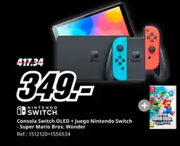 MediaMarkt Consola Switch OLED + Juego Nintendo Switch - Super Mario Bros. Wonder oferta