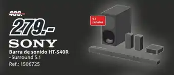 MediaMarkt SONY Barra de sonido HT-S40R oferta