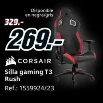 MediaMarkt CORSAIR Silla gaming T3 Rush oferta