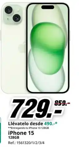 MediaMarkt iPhone 15 128GB oferta