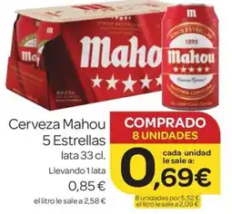 Supermercados El Jamón MAHOU 5 ESTRELLAS Cerveza oferta