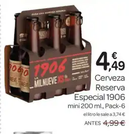 Supermercados El Jamón 1906 Cerveza Reserva Especial oferta