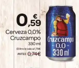 Supermercados El Jamón CRUZCAMPO Cerveza 0,0% oferta