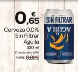 Supermercados El Jamón AGUILA Cerveza 0,0% Sin Filtrar oferta