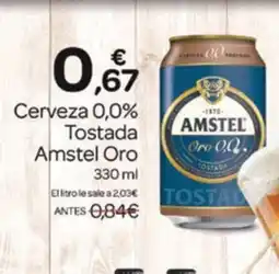 Supermercados El Jamón AMSTEL ORO Cerveza 0,0% Tostada oferta