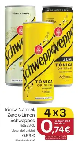 Supermercados El Jamón SCHWEPPES Tónica Normal, Zero o Limón oferta