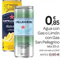 Supermercados El Jamón SAN PELLEGRINO Agua con Gas o Limon con Gas oferta