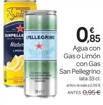 Supermercados El Jamón SAN PELLEGRINO Agua con Gas o Limon con Gas oferta