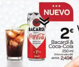 Supermercados El Jamón BACARDI & Coca Cola oferta