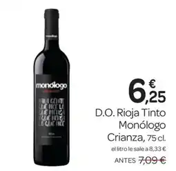 Supermercados El Jamón MONOLOGO D.O. Rioja Tinto oferta