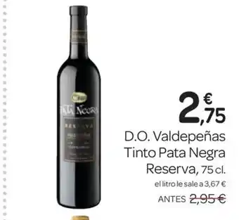 Supermercados El Jamón PATA NEGRA D.O. Valdepeñas Tinto oferta