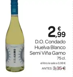 Supermercados El Jamón VIÑA GAMO D.O. Condado Huelva Blanco Semi oferta