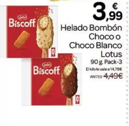 Supermercados El Jamón LOTUS Helado Bombón Choco o Choco Blanco oferta