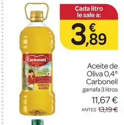 Supermercados El Jamón CARBONELL Aceite de Oliva 0,4° oferta