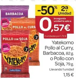 Supermercados El Jamón YATEKOMO Pollo al Curry Barbacoa o Pollo con Soja oferta