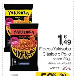 Supermercados El Jamón Fideos Yakisoba Clásico o Pollo oferta