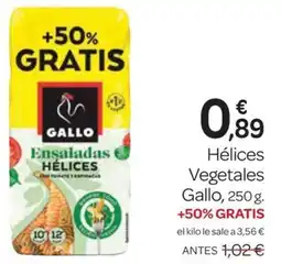 Supermercados El Jamón GALLO Hélices Vegetales oferta