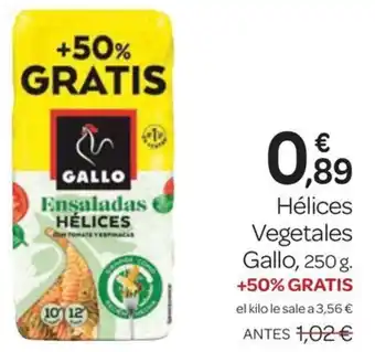 Supermercados El Jamón GALLO Hélices Vegetales oferta