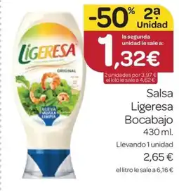 Supermercados El Jamón LIGERESA BOCABAJO Salsa oferta