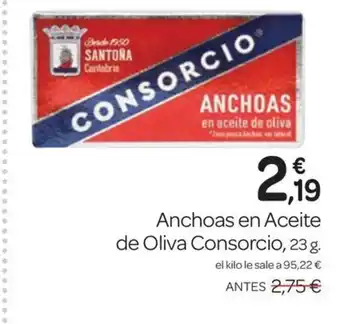Supermercados El Jamón CONSORCIO Anchoas en Aceite de Oliva oferta