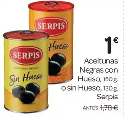Supermercados El Jamón SERPIS Aceitunas Negras con Hueso o sin Hueso oferta
