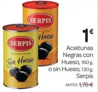 Supermercados El Jamón SERPIS Aceitunas Negras con Hueso o sin Hueso oferta