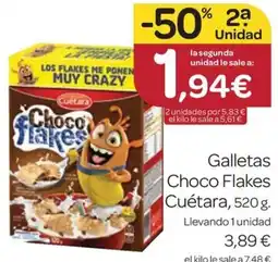 Supermercados El Jamón CUETARA Galletas Choco Flakes oferta