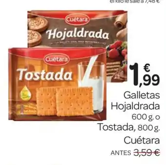 Supermercados El Jamón CUETARA Galletas Hojaldrada oferta