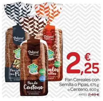 Supermercados El Jamón Pan Cereales con Semilla o Pipas o Centeno oferta