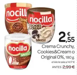 Supermercados El Jamón Crema Crunchy, Cookies&Cream o Original 0% oferta