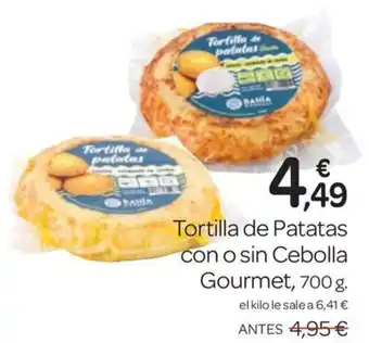 Supermercados El Jamón Tortilla de Patatas con o sin Cebolla Gourmet oferta