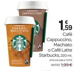 Supermercados El Jamón STARBUCKS Café Cappuccino, Machiato o Café Latte oferta