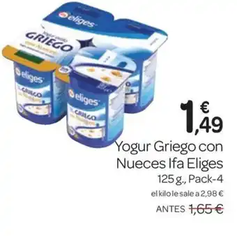 Supermercados El Jamón IFA ELIGES Yogur Griego con Nueces oferta