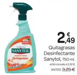 Supermercados El Jamón SANYTOL Quitagrasas Desinfectante oferta