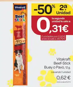 Supermercados El Jamón VITAKRAFT Beef Stick Buey o Pavo oferta