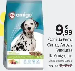 Supermercados El Jamón IFA AMIGO Comida Perro Carne, Arroz y Verduras oferta