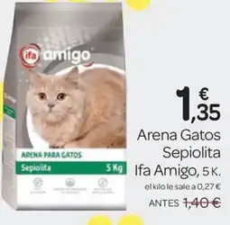 Supermercados El Jamón IFA AMIGO Arena Gatos Sepiolita oferta