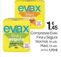 Supermercados El Jamón Compresas Evax Fina y Segura Normal oferta