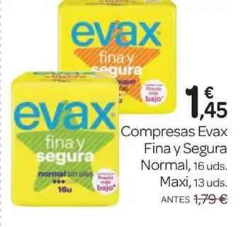Supermercados El Jamón Compresas Evax Fina y Segura Normal oferta