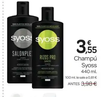 Supermercados El Jamón SYOSS Champú oferta