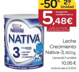 Supermercados El Jamón NATIVA Leche Crecimiento oferta