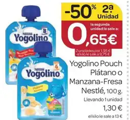 Supermercados El Jamón NESTLE Yogolino Pouch Plátano o Manzana-Fresa oferta