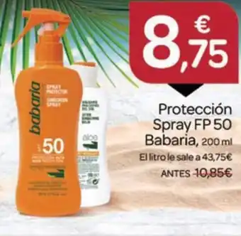 Supermercados El Jamón BABARIAProtección Spray FP 50 oferta