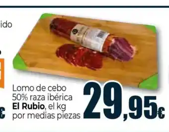 Unide Supermercados EL RUBIO Lomo de cebo 50% raza ibérica oferta