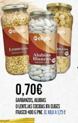 Claudio IFA ELIGES Garbanzos, alubias o lentejas cocidas oferta