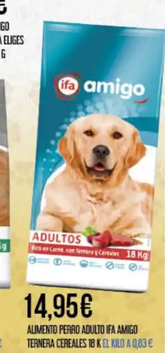 Claudio Alimento perro adulto ifa amigo ternera cereales oferta